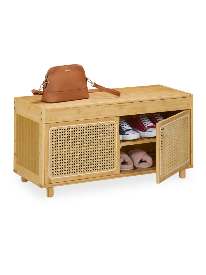 relaxdays Schuhbank in Natur - (B)90 x (H)45 x (T)37 cm günstig kaufen onesize