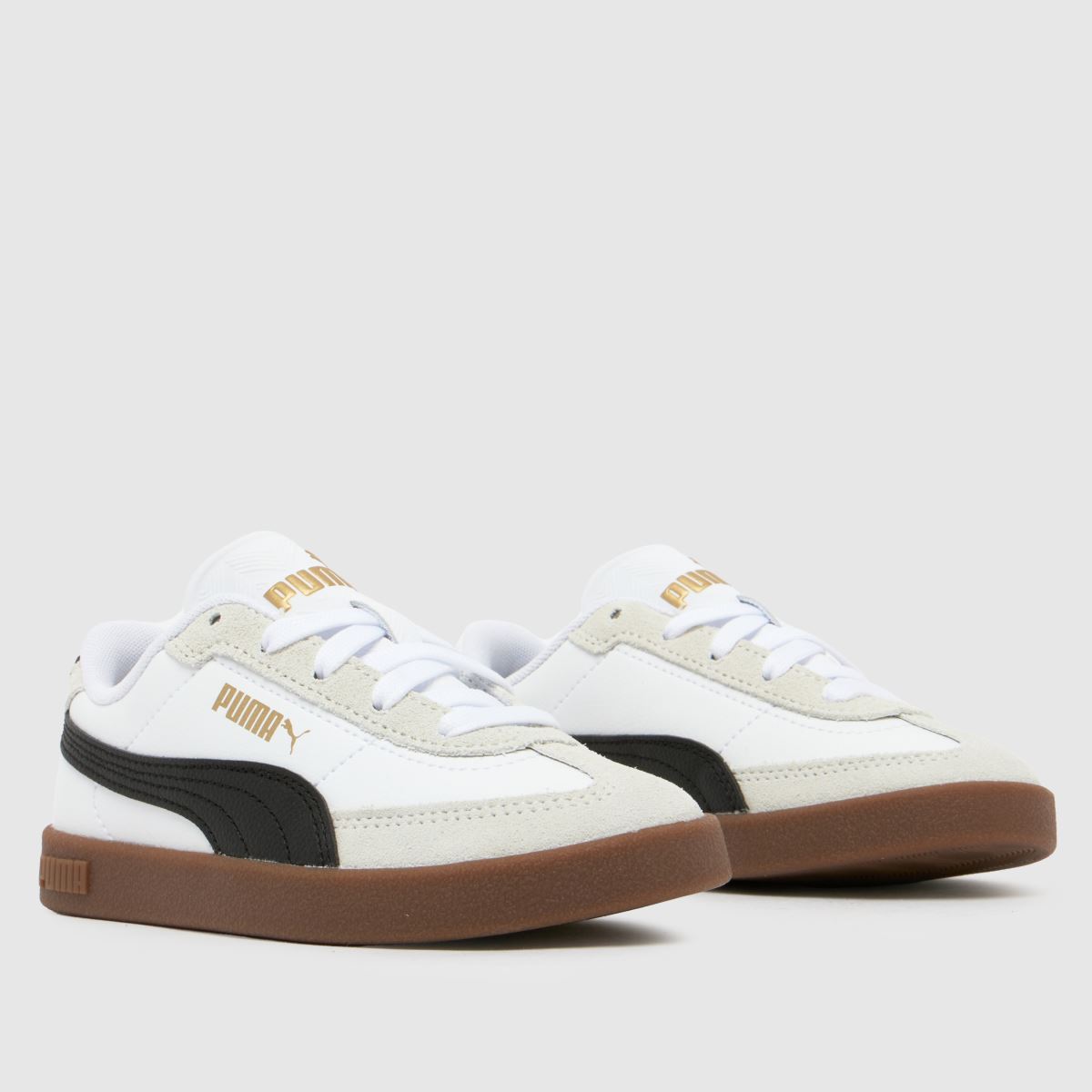 PUMA vita och svarta Club II Era Junior-sneakers