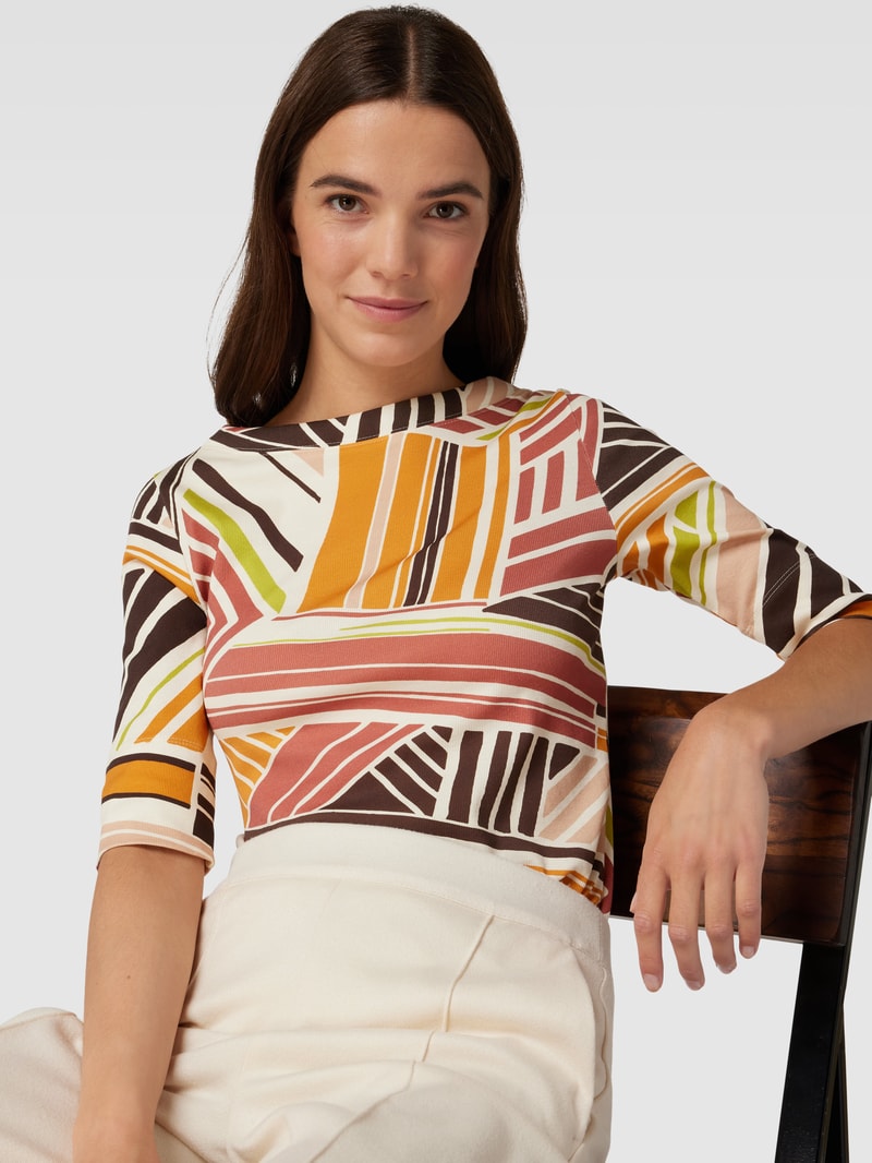 T-Shirt mit 1/2-Arm in rostrot