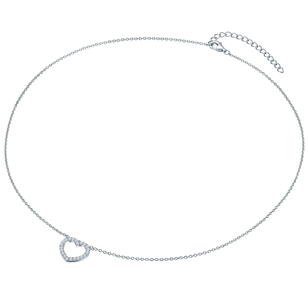 Rafaela Donata Chaîne Coeur Argent sterling Oxyde de zirconium (CZ) en Argent collier