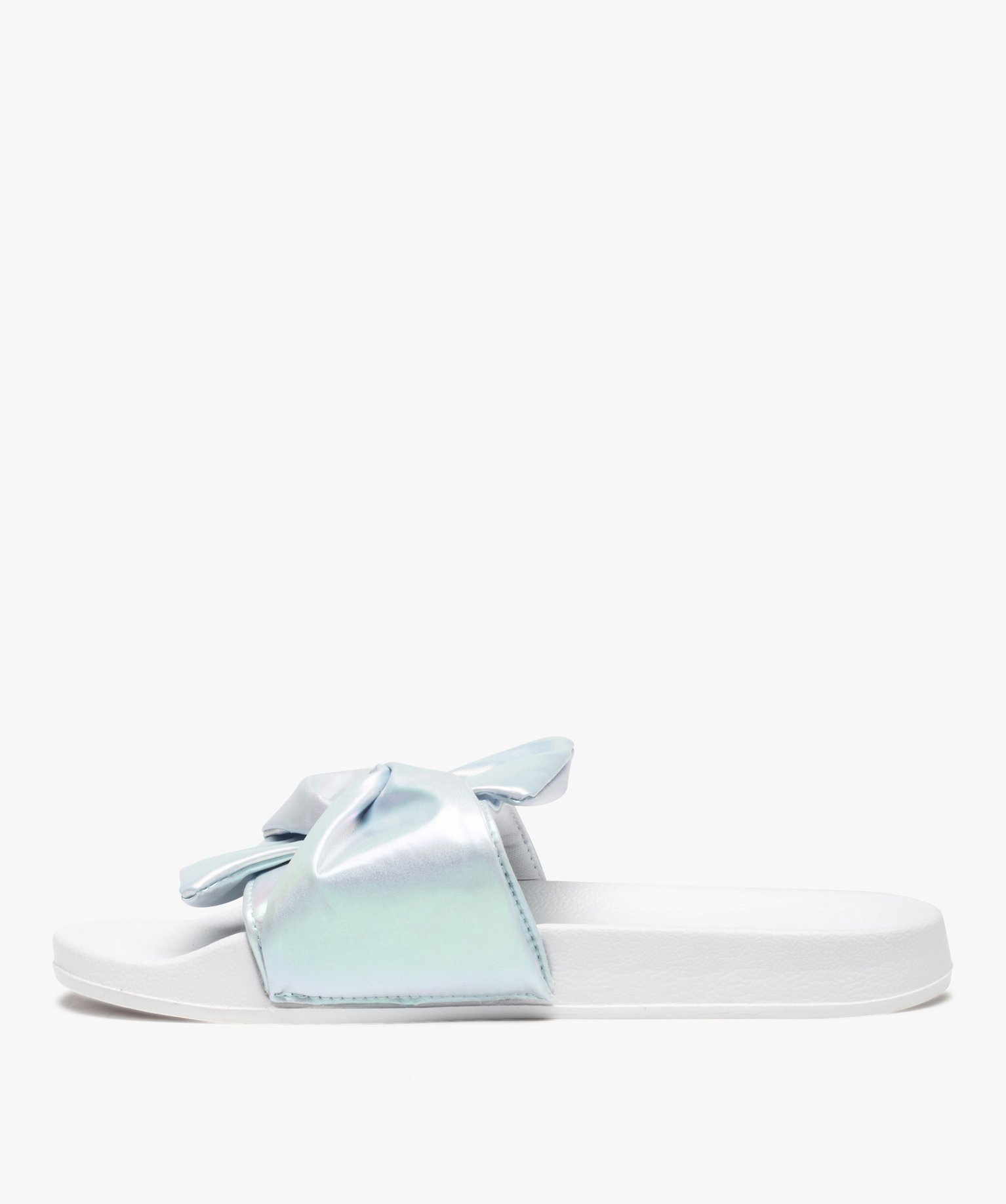 Mules de piscine femme à bandeau drapé – Maui and Sons argent | GEMO