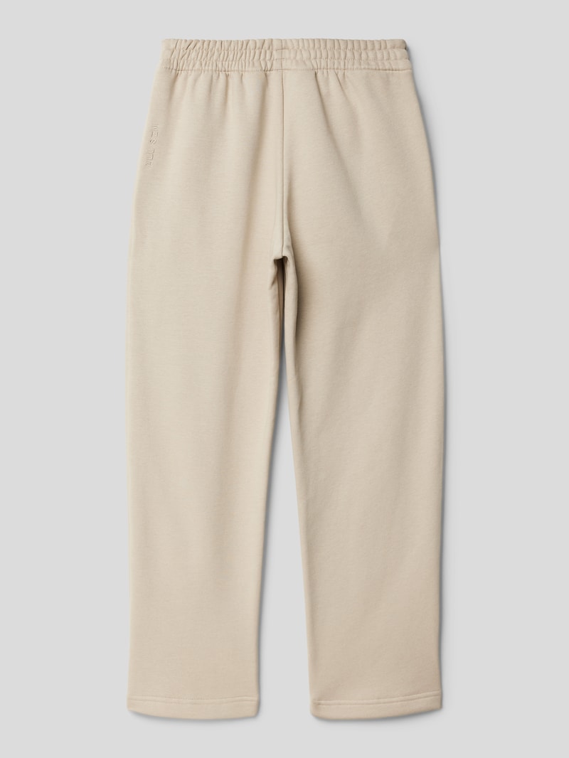 Sweatpants mit Label-Patch in beige
