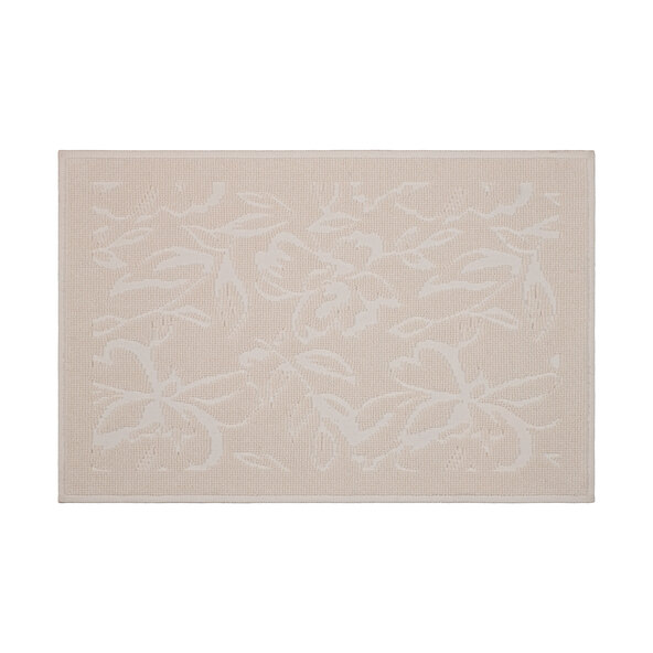 Badematte Flower, 2-tlg., weiß