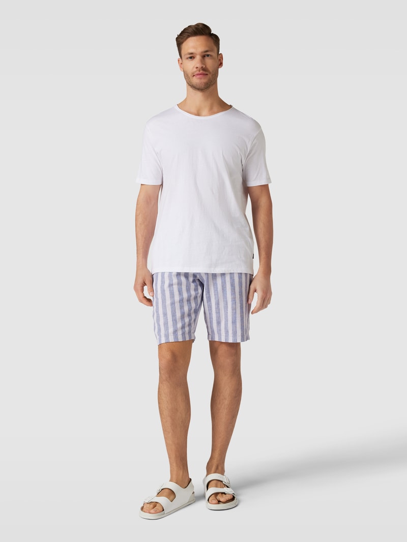 Bermudas mit Streifenmuster in bleu