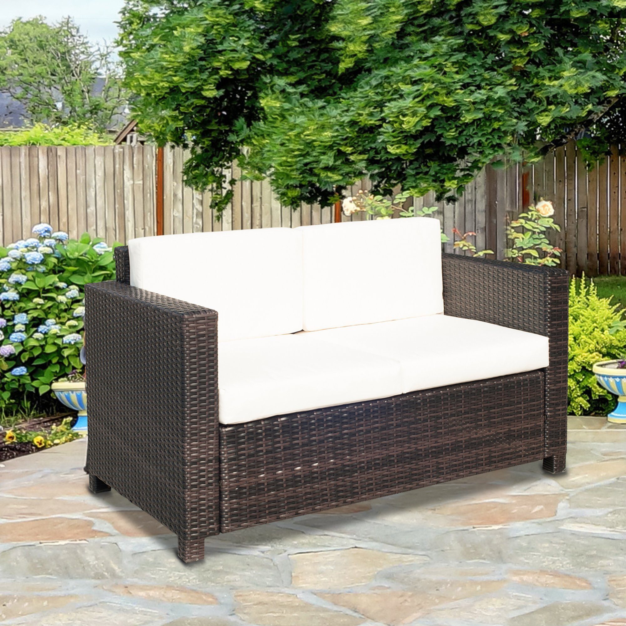 Outsunny Loungesofa Rattan Sofa