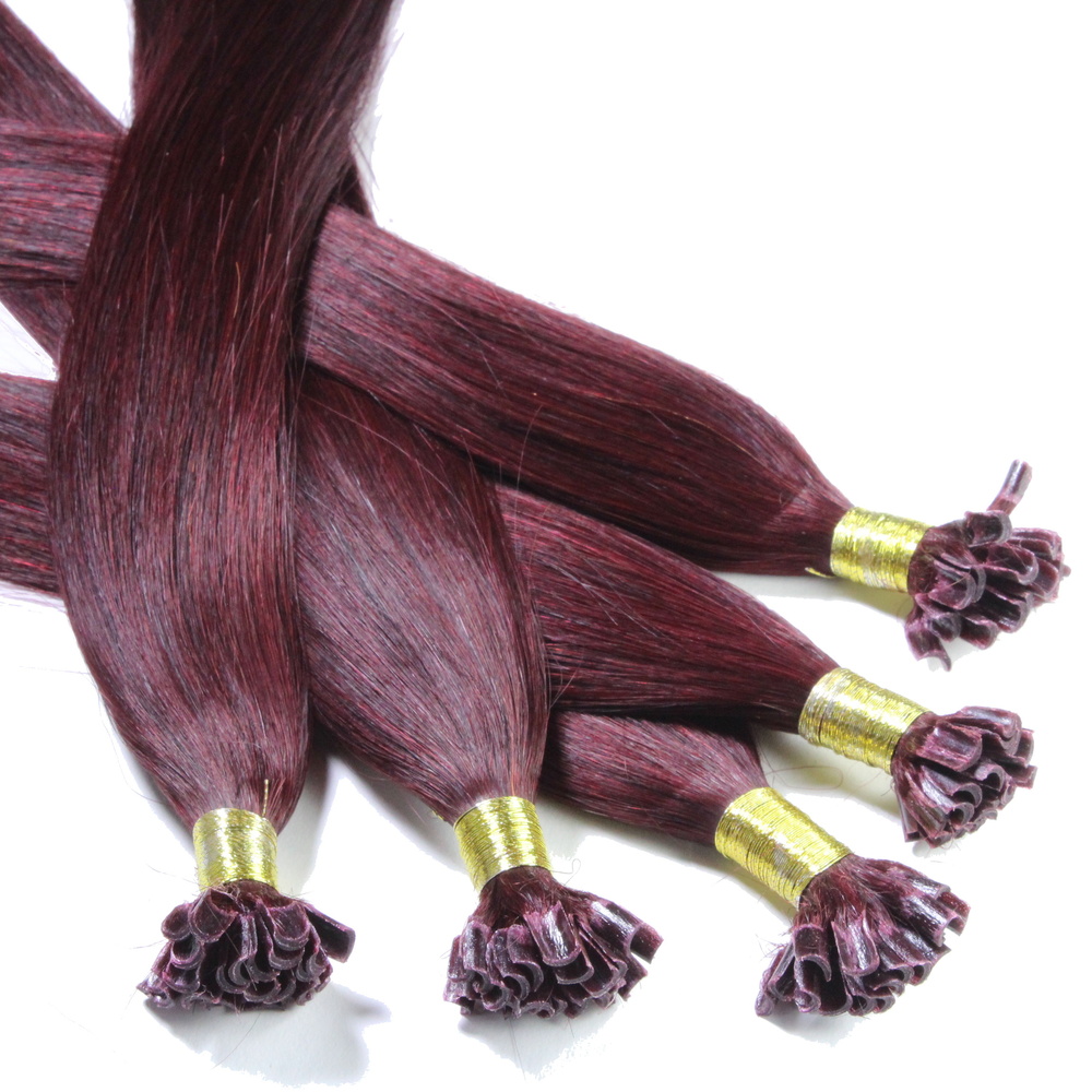 hair2heart Extensions à chaud bonding cheveux naturels #99j Bourgogne 0.5g extensions