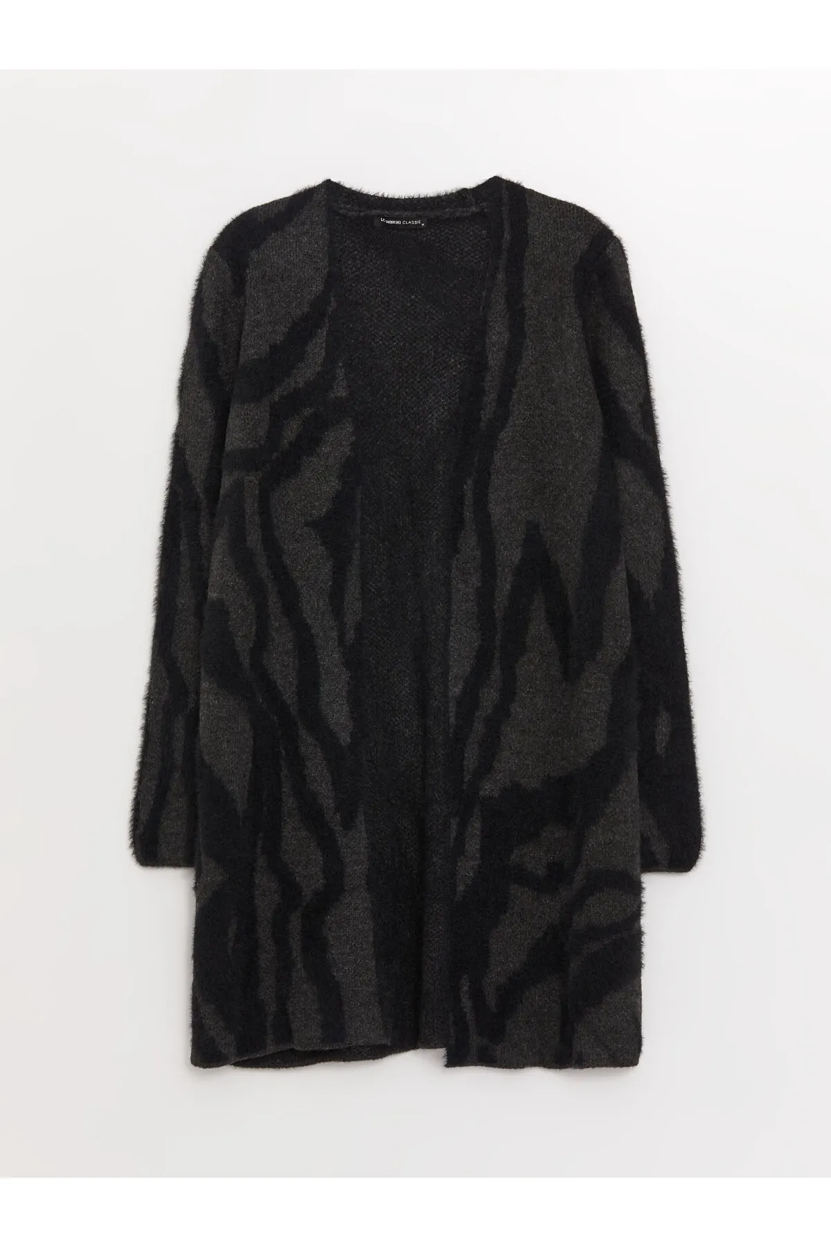 LC Waikiki  Gemusterter Langarm-Strick-Cardigan für Damen mit Schalkragen