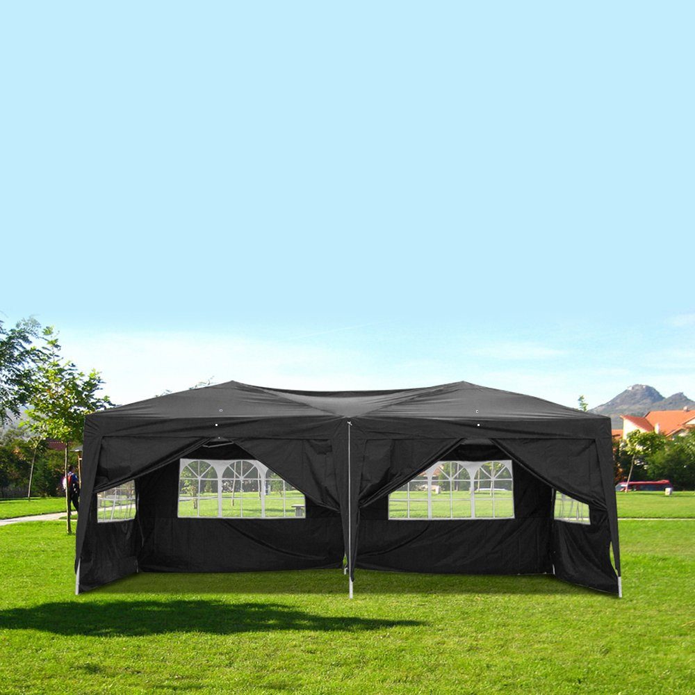 FCH Faltpavillon, Pavillon, Gartenzelt mit 6 Seitenteilen, 3x6 m, höhenverstellbar