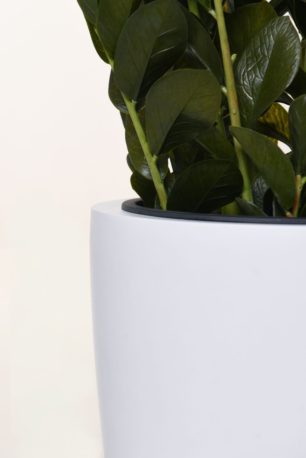 VIVANNO Pflanzkübel Pflanzkübel Pflanzgefäß Blumenkübel Fiberglas OPALA weiß matt - 40x55