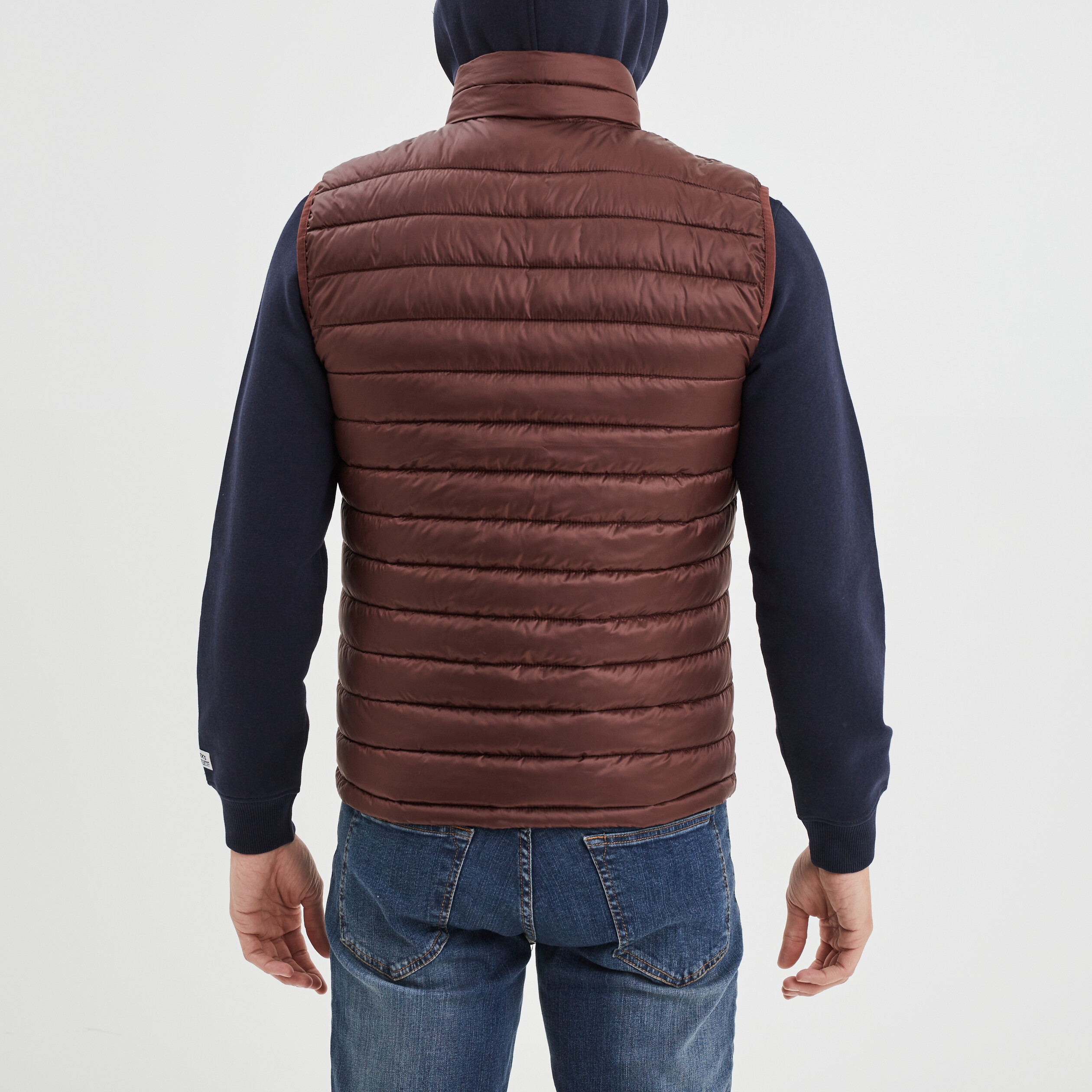 Doudoune légère zippée sans manches bordeaux homme | La Halle