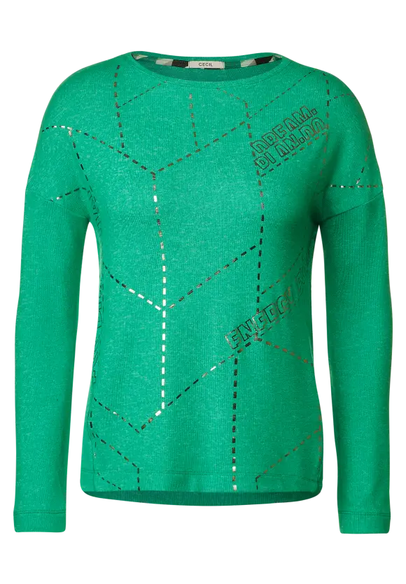 CECIL Langarmshirt mit Folienprint