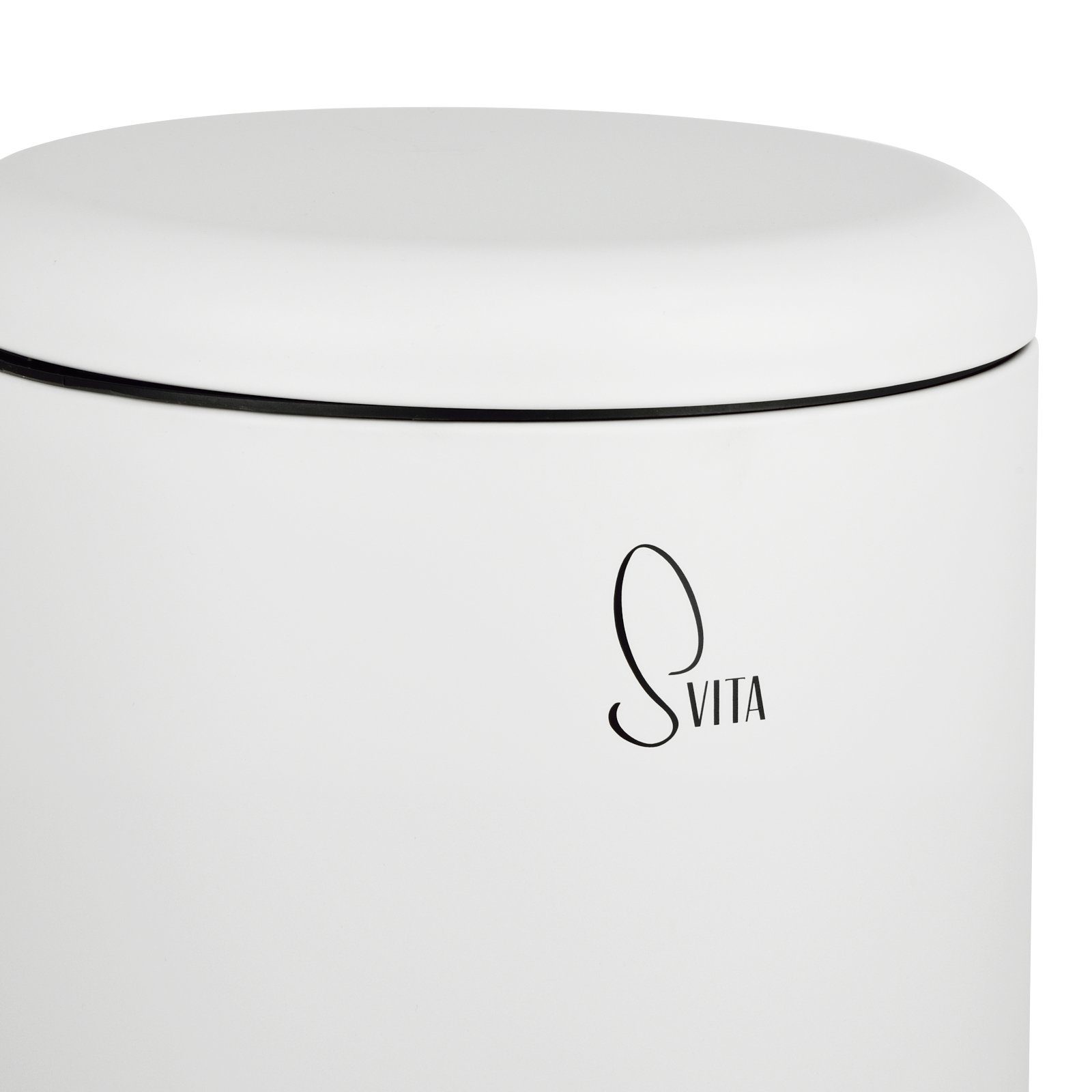 SVITA Mülleimer, Treteimer, Inneneimer, 30 Liter, pulverbeschichteter Stahl, weiß