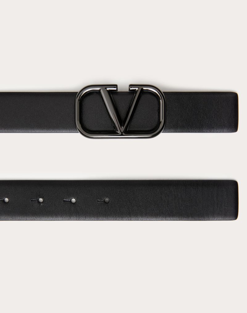 VLOGO SIGNATUR BÆLTE I GLANSET KALSkind 30MM