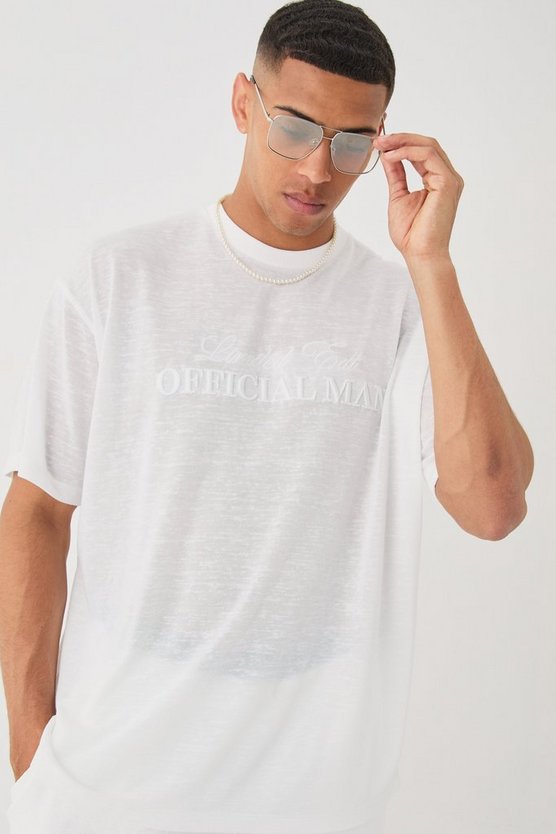 Oversize Mesh T-Shirt mit Limited 3D Stickerei