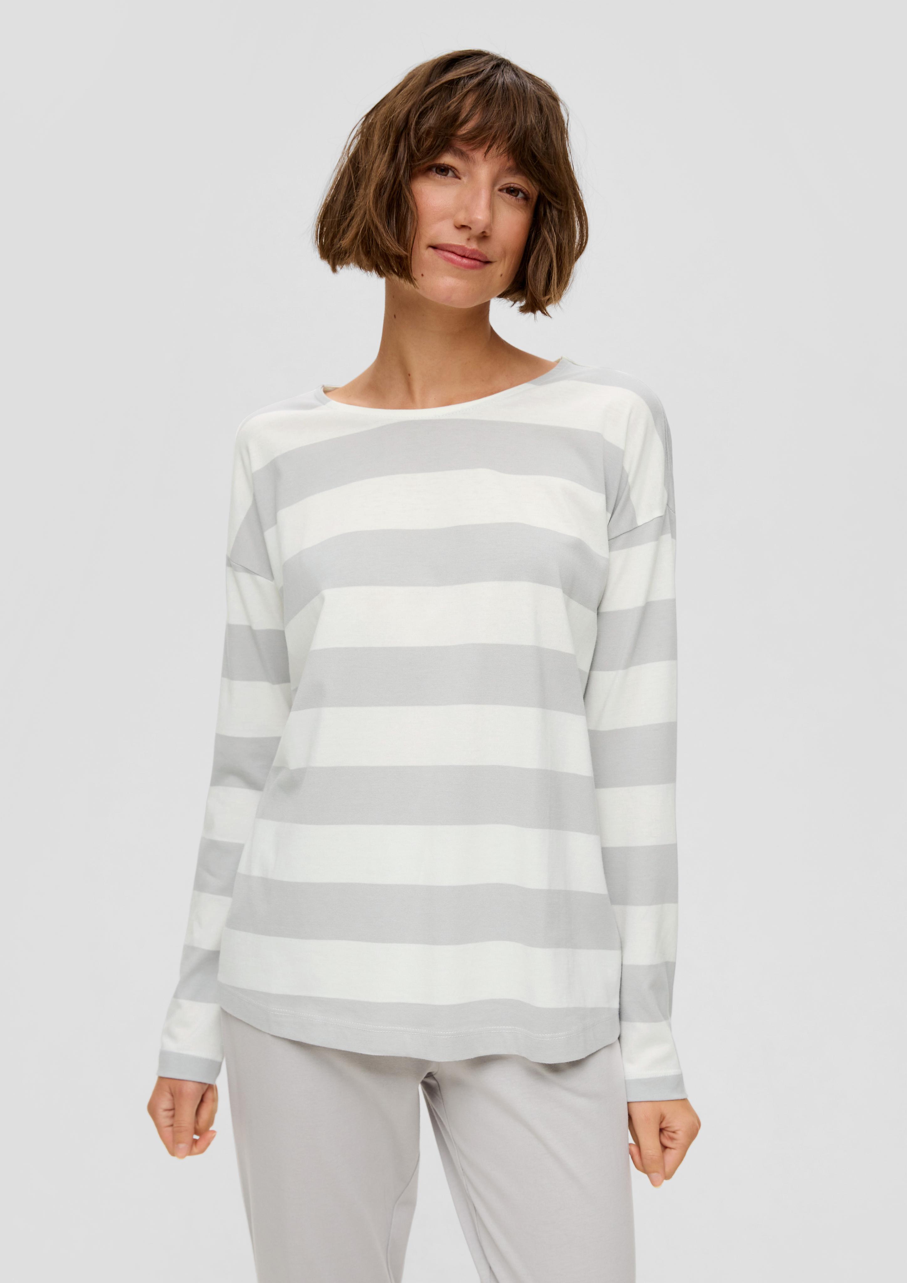 Langes Pyjama-Oberteil mit Streifen  6009205-90G1