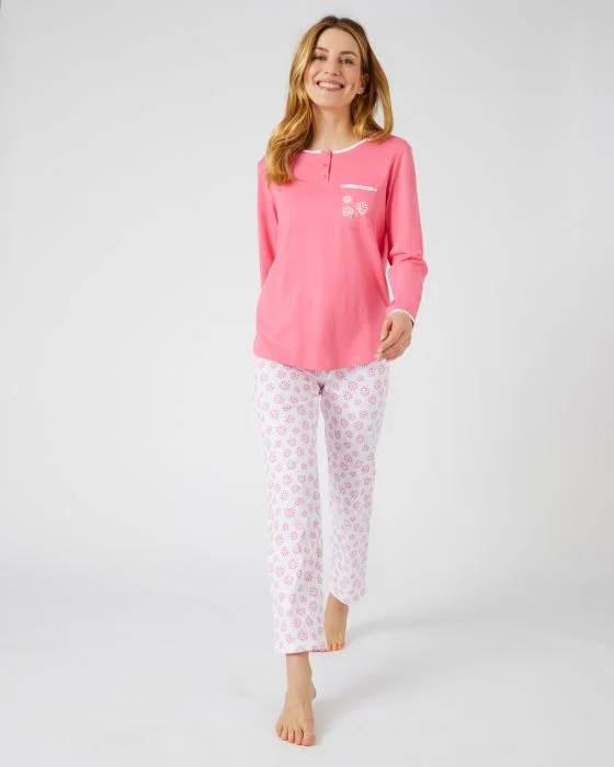 Lot de 2 pyjamas manches longues maille jersey pur coton peigné
