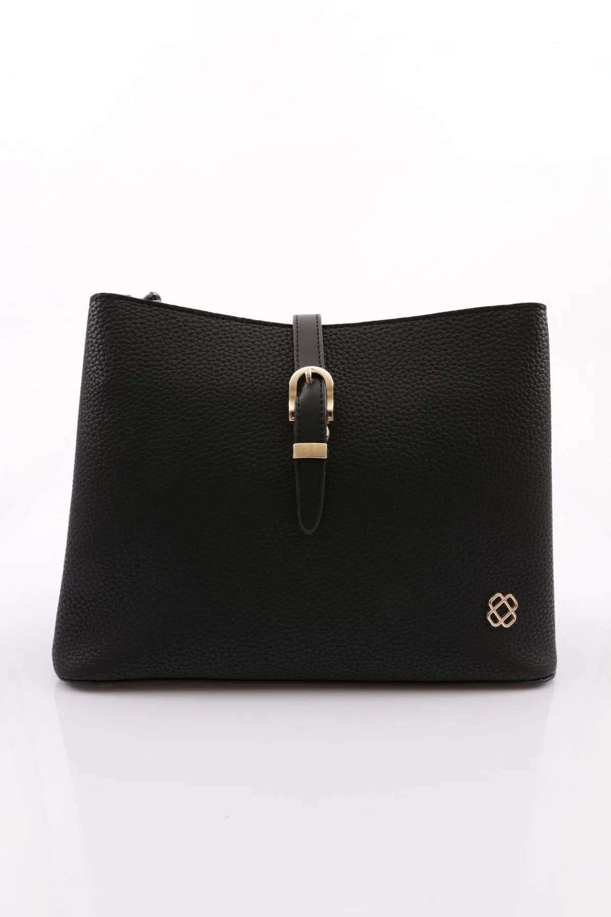 DGN  107 Modell - Schwarze Damen Schulter- und Umhängetasche mit Kettendetail Rolax