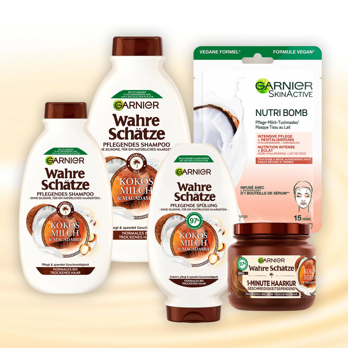 Haarkur 1-Minute Kokosmilch & Macadamia, 340 ml
