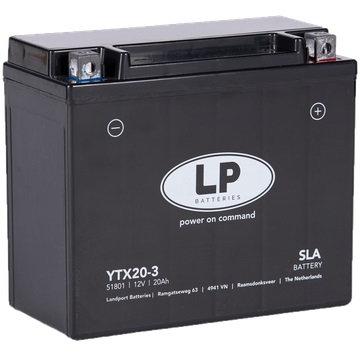 Landport SLA YTX20-3 Motorradbatterie, 12 V 18 AH - ATU
