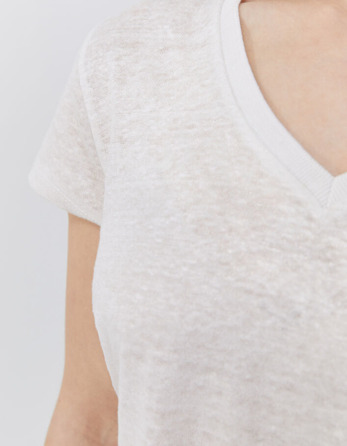 Tee-shirt lin blanc femme