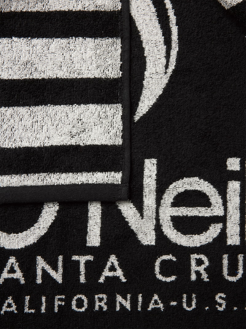 Handtuch mit Label-Print Modell 'SEAWATER' in schwarz