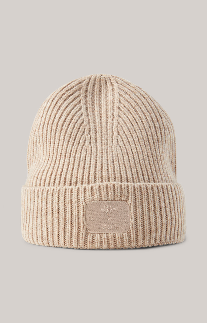 Strick-Mütze in Beige
