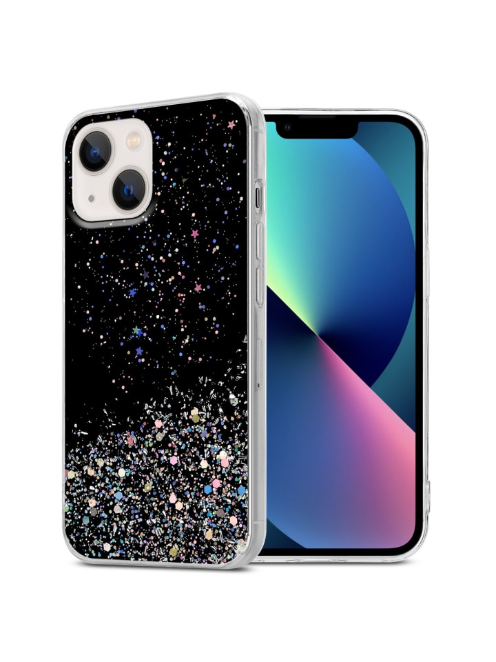cadorabo Hülle für Apple iPhone 14 Glitter in Schwarz mit Glitter günstig kaufen onesize
