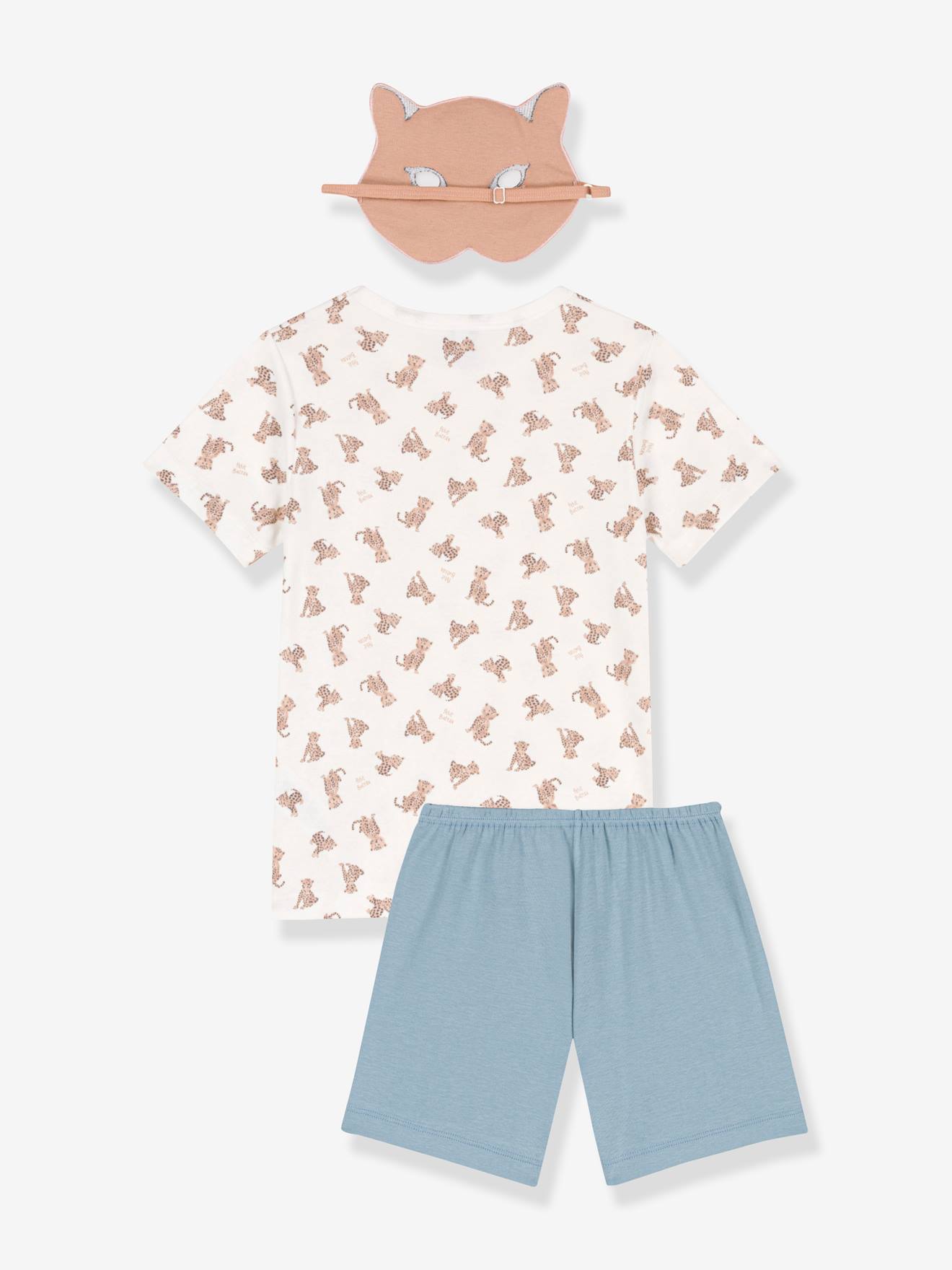 Ensemble pyjama léopard + masque PETIT BATEAU blanc