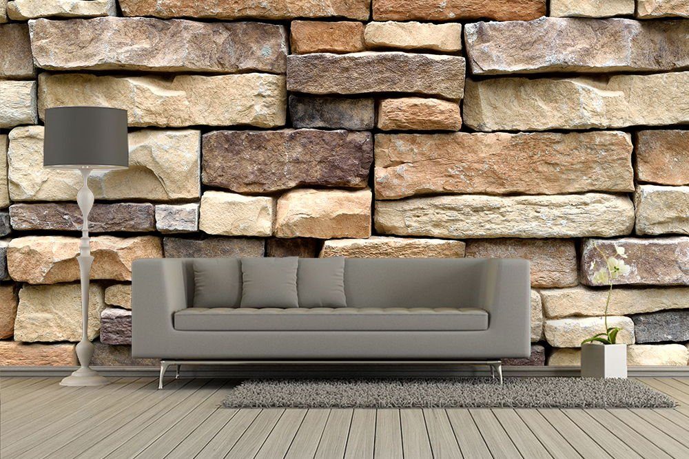 WandbilderXXL Fototapete Real Stones, glatt, Steinoptik, Vliestapete, hochwertiger Digitaldruck, in verschiedenen Größen