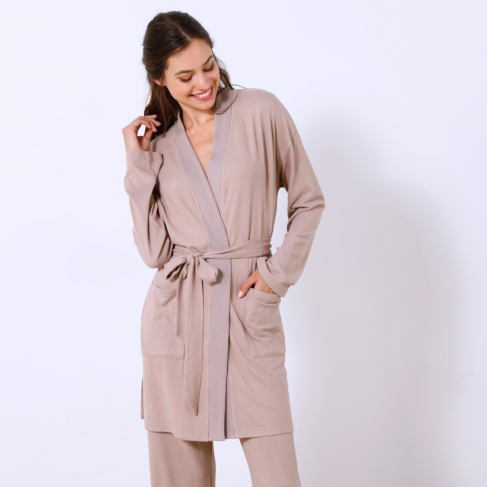 Peignoir court coton doux