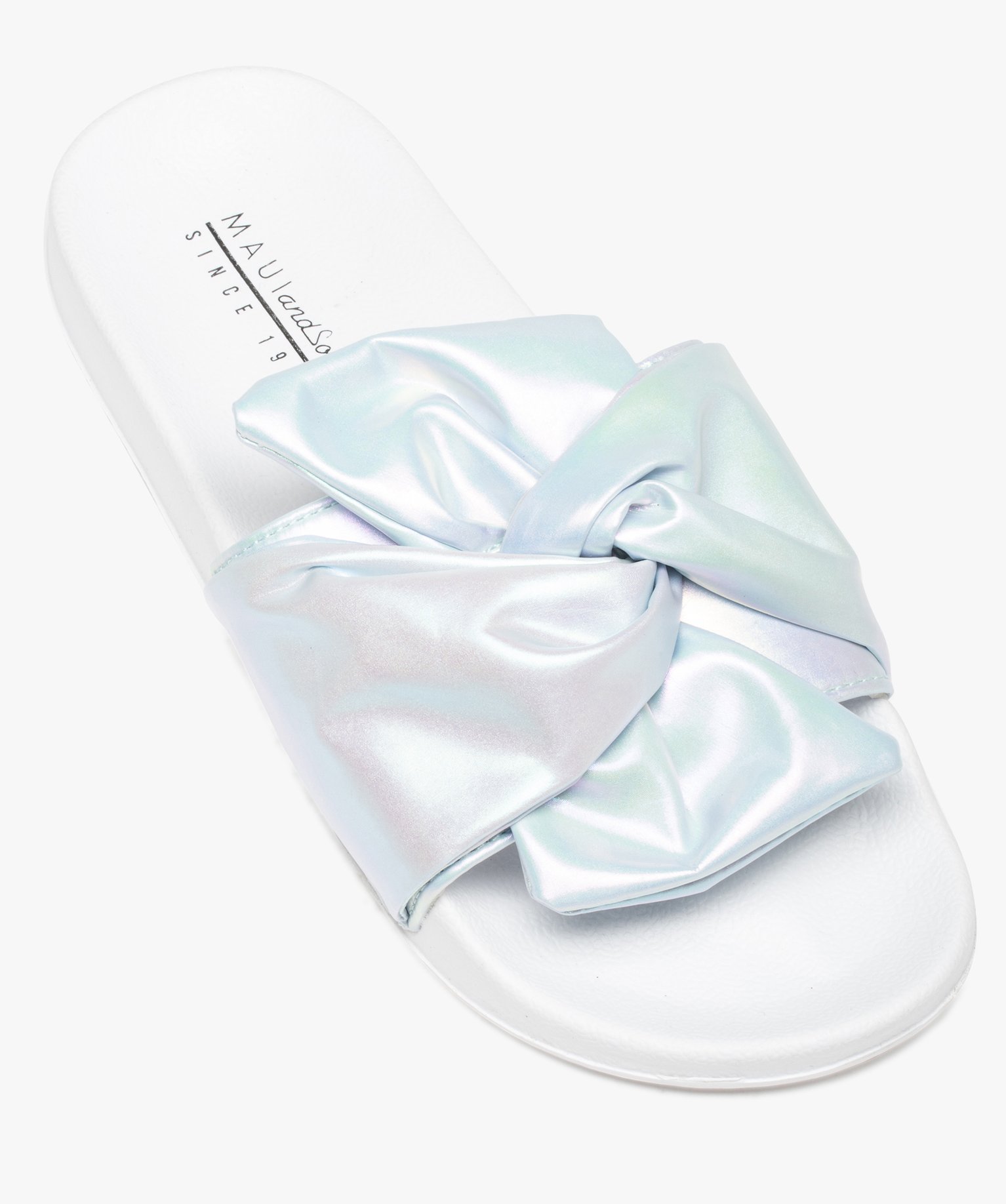 Mules de piscine femme à bandeau drapé – Maui and Sons argent | GEMO