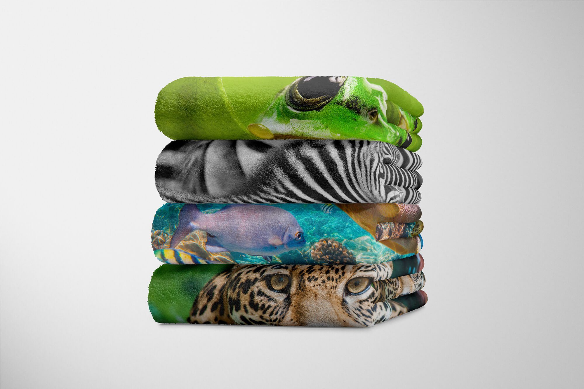 Sinus Art Handtücher Handtuch Strandhandtuch Saunatuch Kuscheldecke mit Tiermotiv Seeschildkröte Kor, Baumwolle-Polyester-Mix (1-St), Handtuch