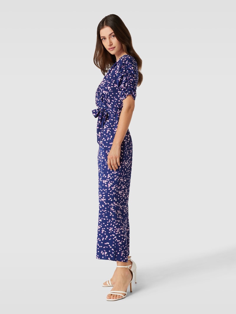 Jumpsuit mit V-Ausschnitt in dunkelblau