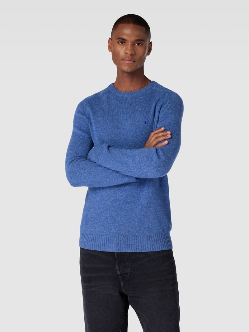 Strickpullover aus Lammwolle Modell 'TANGUY' in royalblau meliert