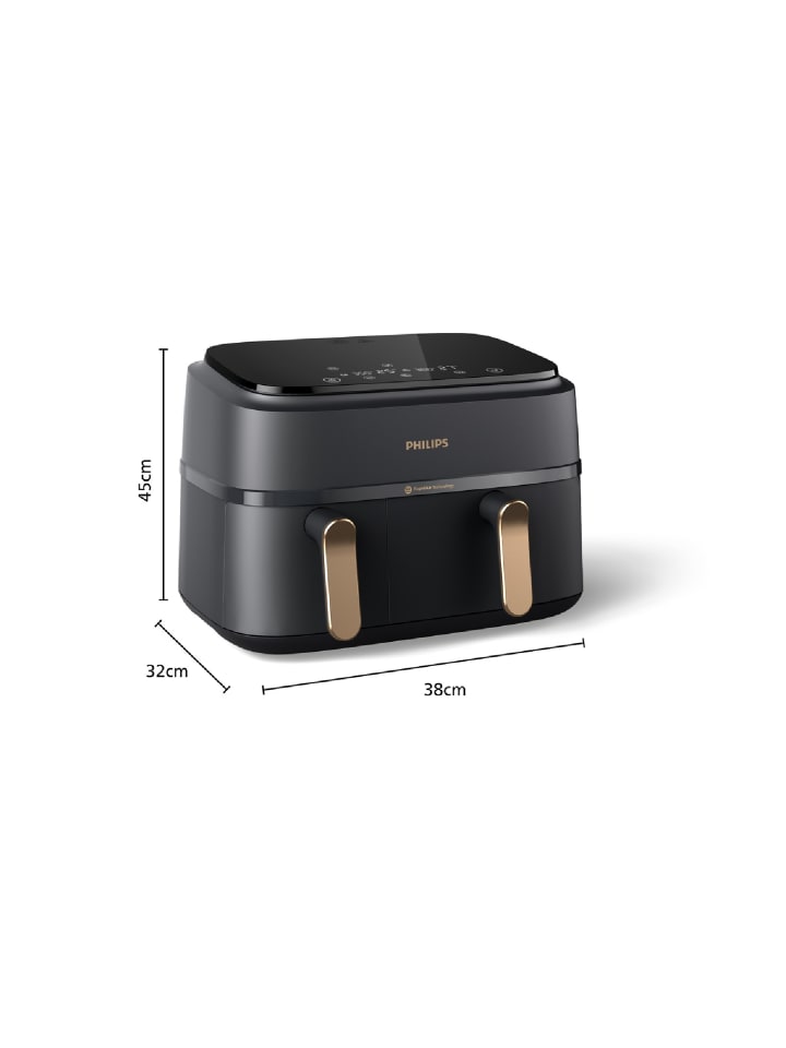 Philips NA352/04 3000 Series Doppel-Heißluftfritteuse 9 l in Schwarz günstig kaufen onesize