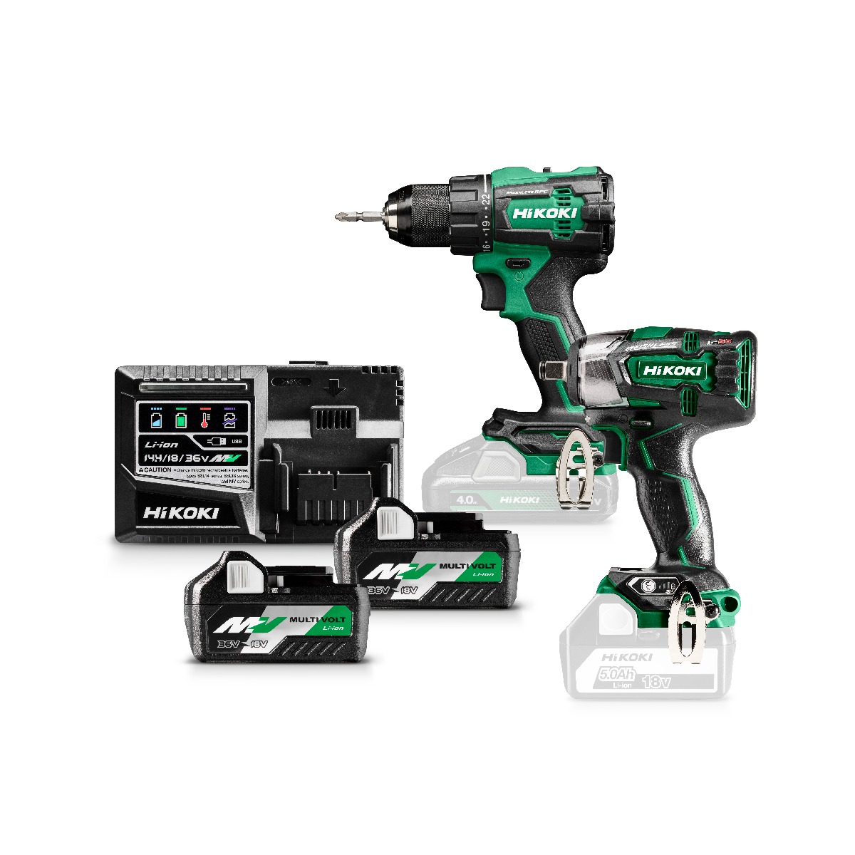 Μπαταρία HiKOKI KC18DEWDZ Comboset - DS18DE Μπαταρία μπαταρίας + WR18DBDL2 36V 2,5ah Li-Ion σε HSC III