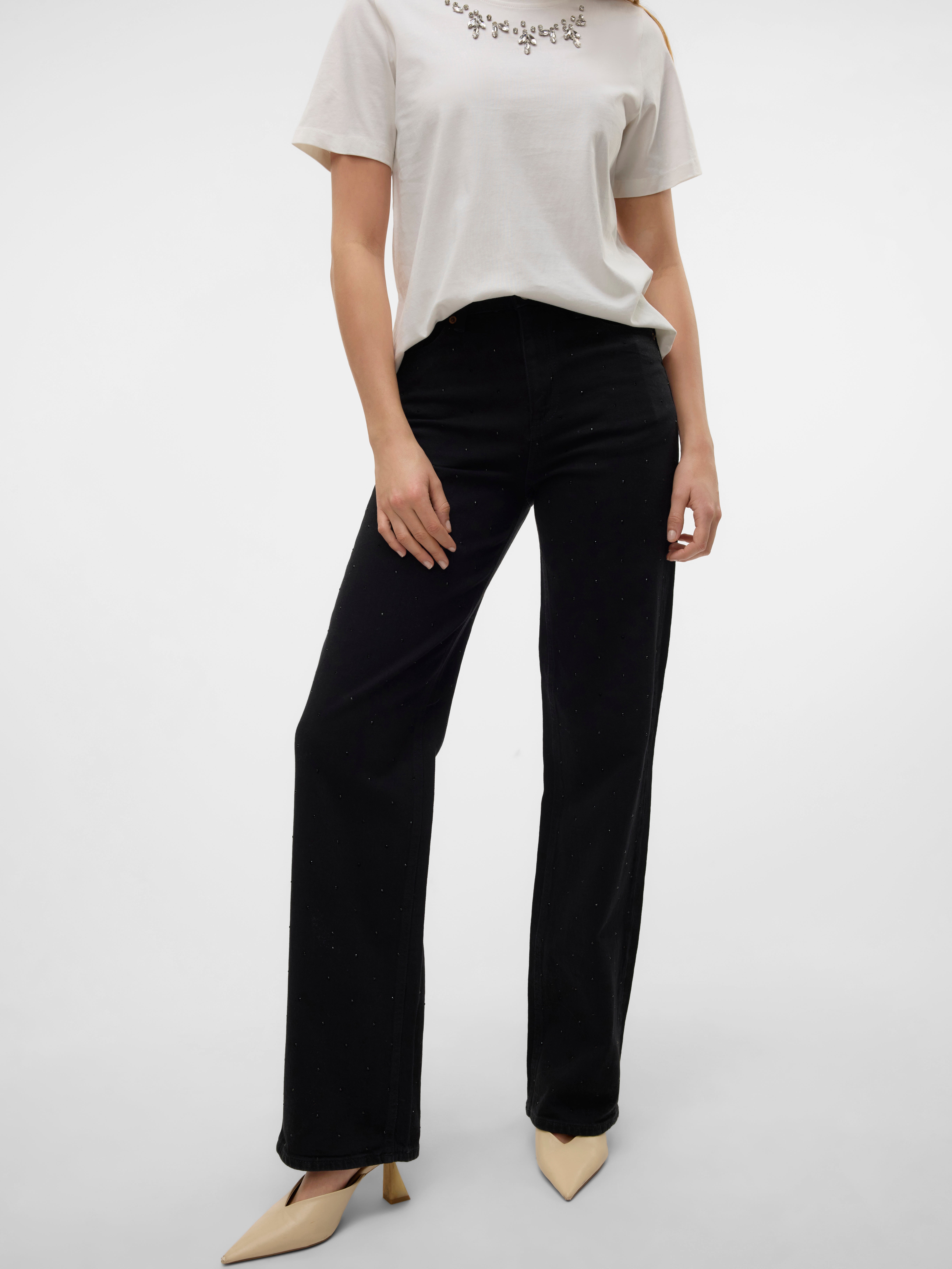 VMTESSA Hohe Taille Weiter Beinschnitt Jeans