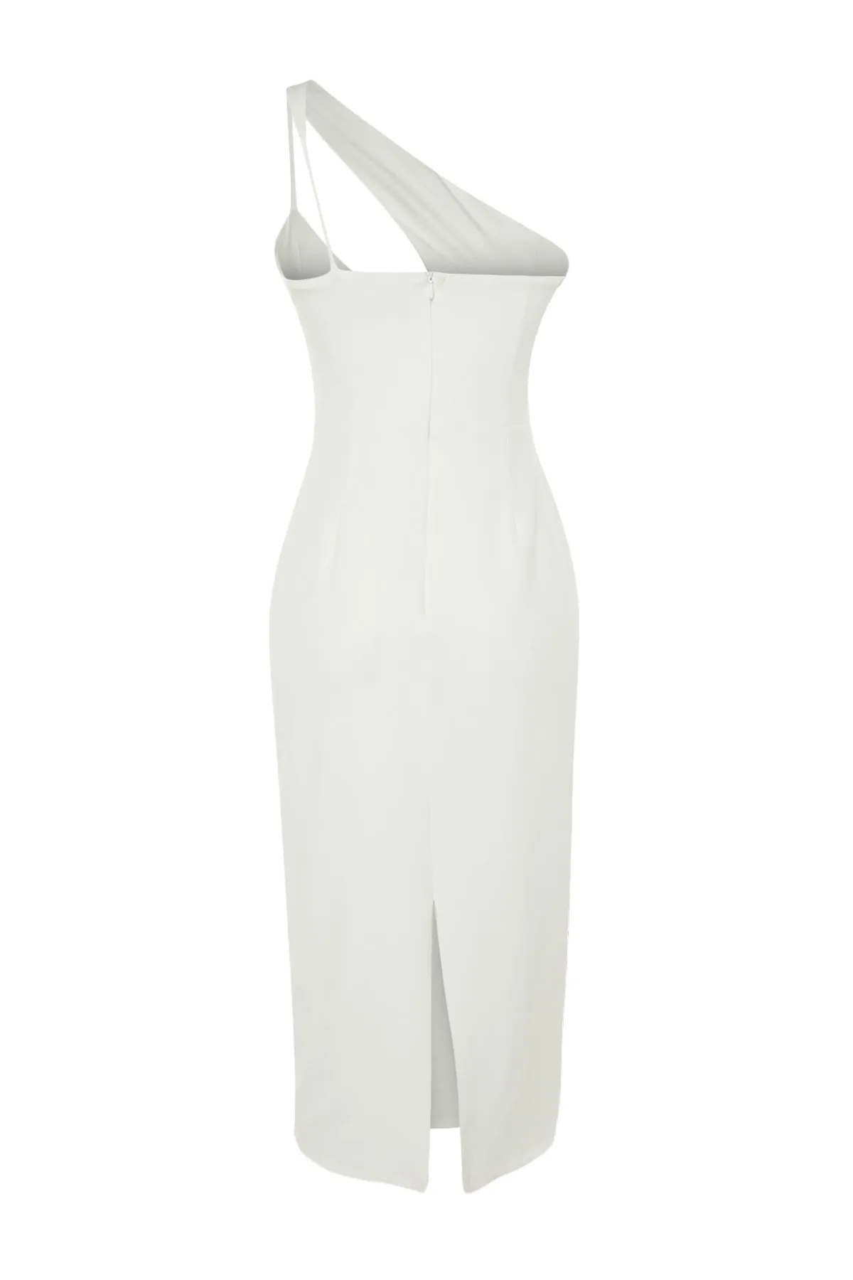 Trendyol Collection  Ecru Tailliertes, gewebtes, gefüttertes Hochzeits-/Hochzeits-Elegantes Abendkleid TPRSS23EL00575