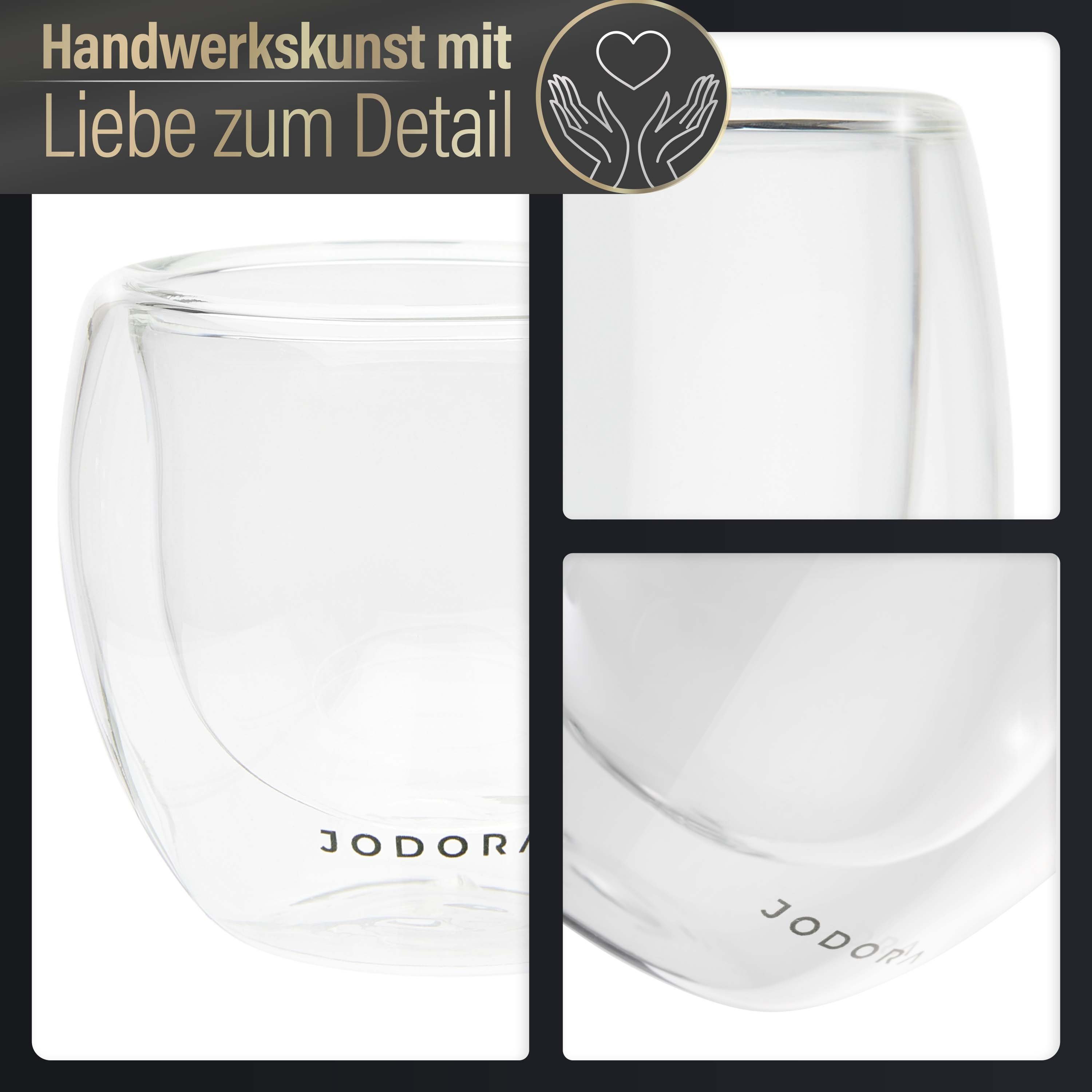 JODORA Espressoglas Design Espressogläser doppelwandig - (4 x 90ml)