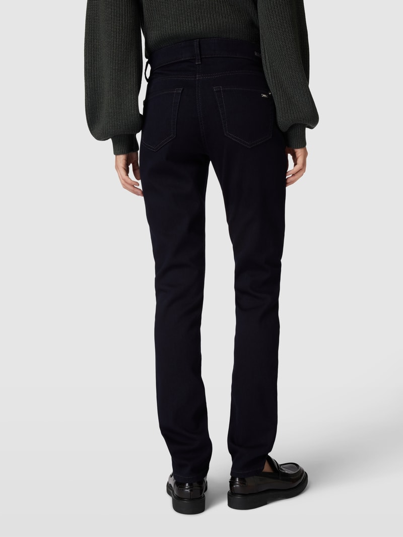 Slim Fit Thermojeans mit Reißverschlusstasche in dunkelblau