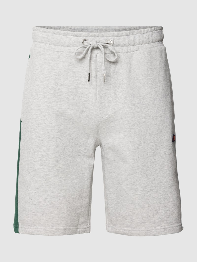 Sweatshorts mit Label-Applikation Modell 'Lallio' in hellgrau meliert