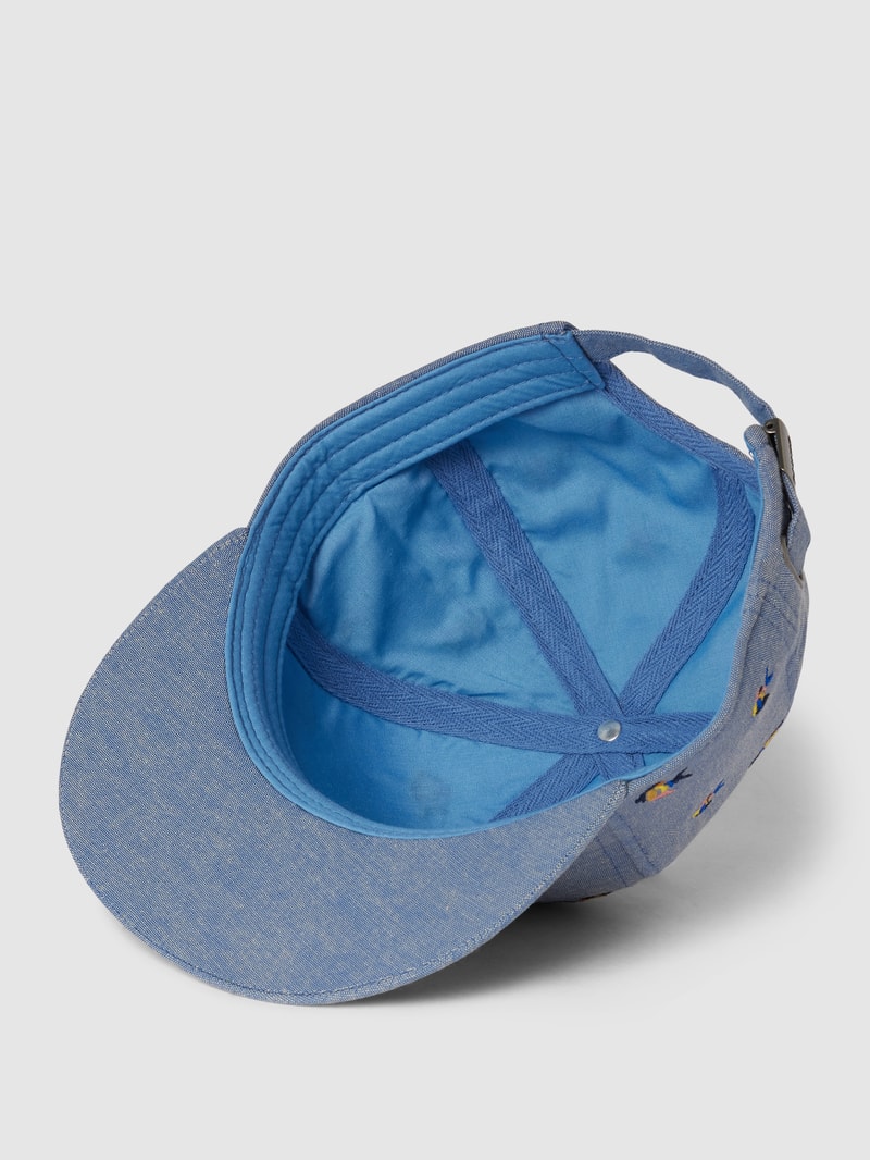 Cap mit Motiv-Stitching Modell 'PAUK' in jeans