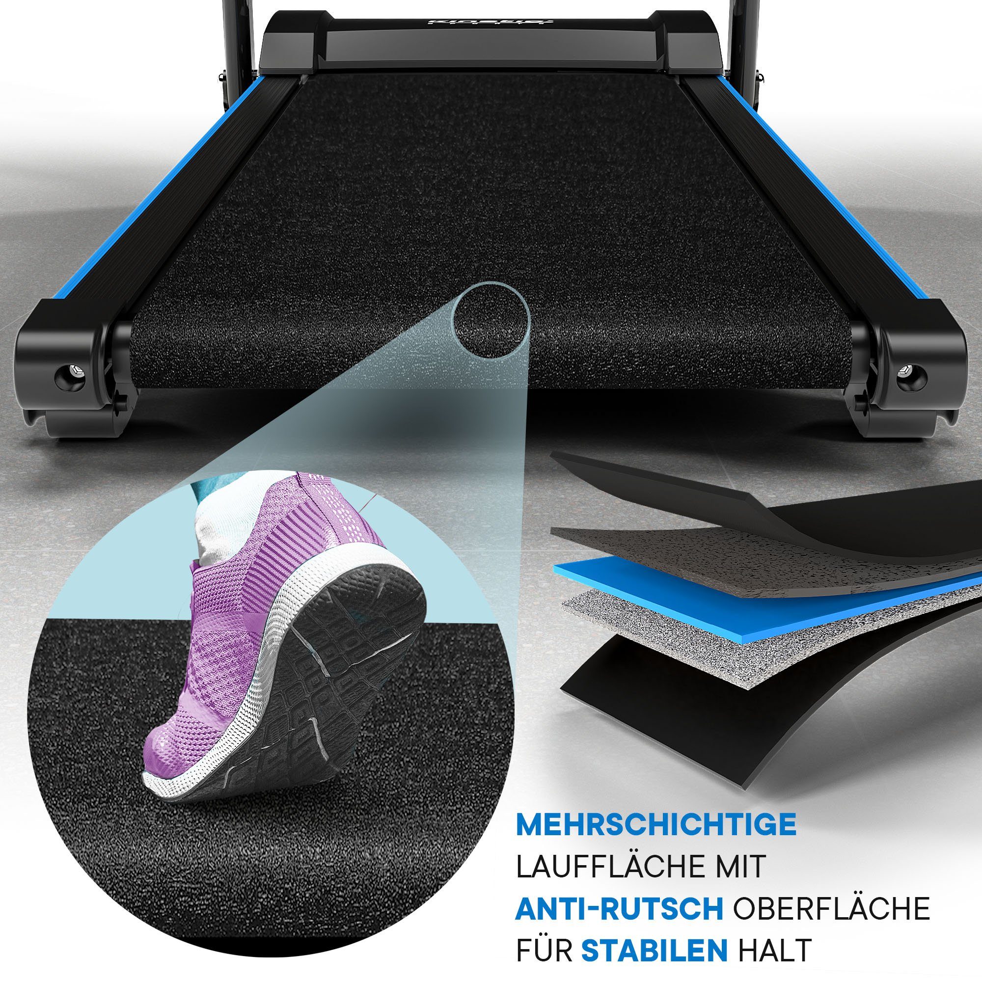 Kinetic Sports Laufband KST4600FX, 40 cm breite Lauffläche, LCD Display, 1100 Watt Motor, bis 12 km/h
