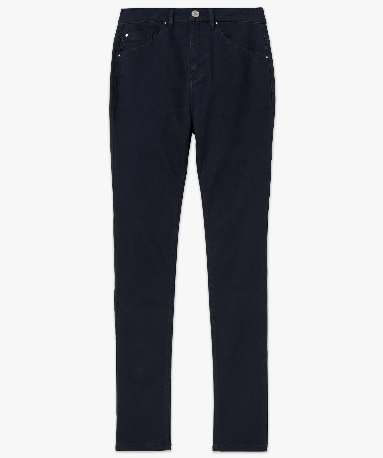 Pantalon femme coupe Regular taille normale marine | GEMO