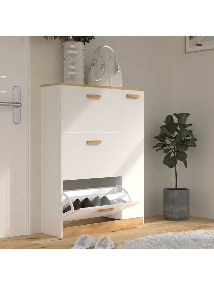 VCM  Holz Schuhregal Schuhschrank Schuhkipper Halom L in Weiß günstig kaufen onesize