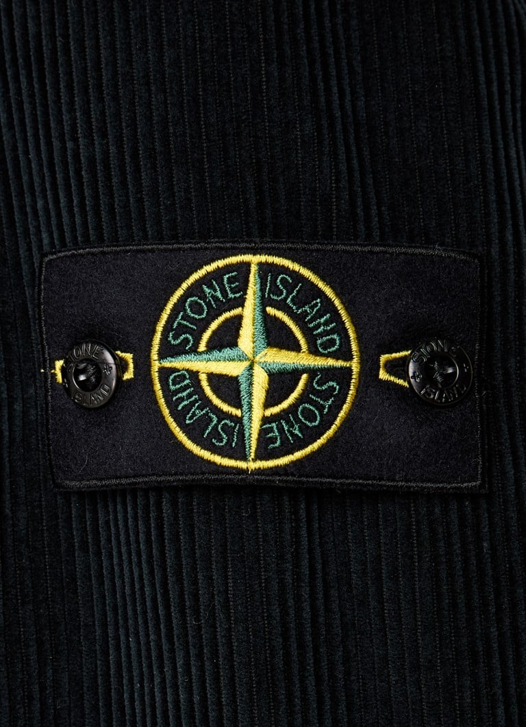 Stone Island E5FC3 Corduroy Hoodie with Logo