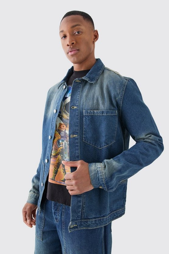 Western-Overshirt mit Kontrast-Naht
