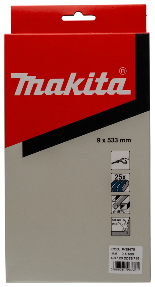 Accessori Makita P-39475 Nastro abrasivo K120 533x9 Blu 25 pezzi