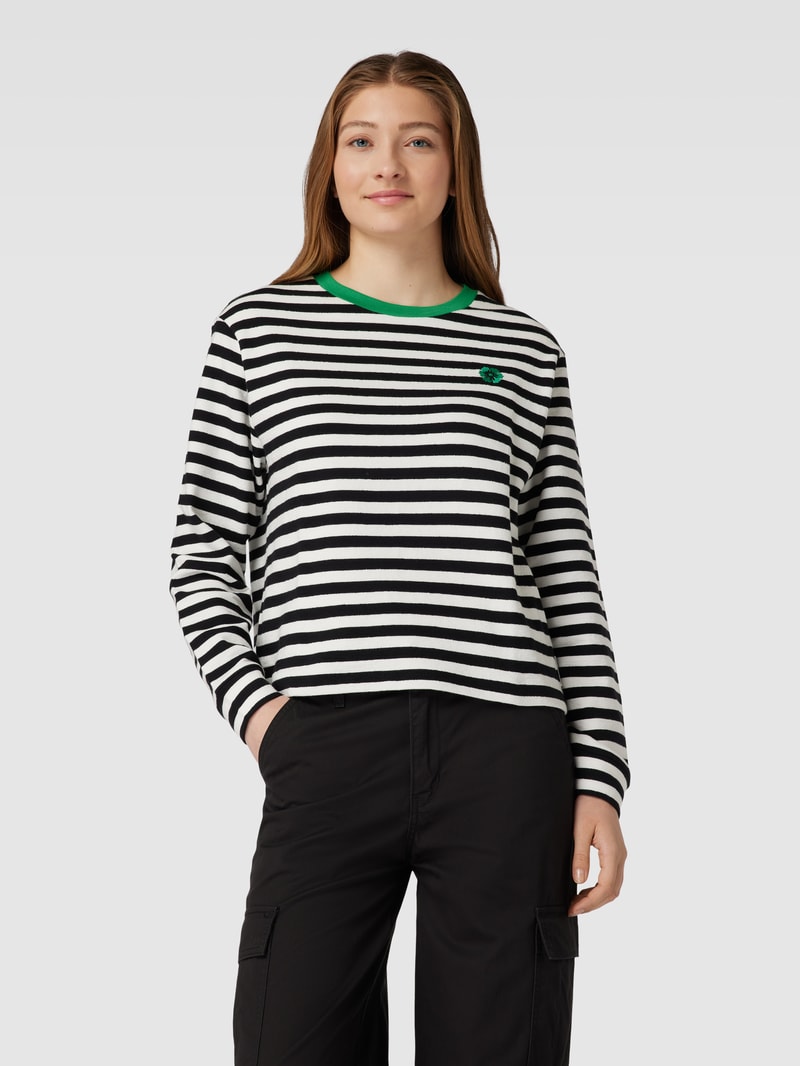 Sweatshirt mit Streifenmuster in schwarz