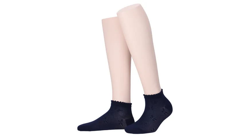 MOVE UP Damen Sneaker Socken mit Ajourdesign navy